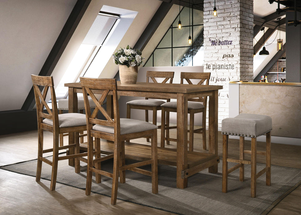 Martha II Weathered Oak Counter Height Table - Marjories Furniture (Las Vegas, NV)