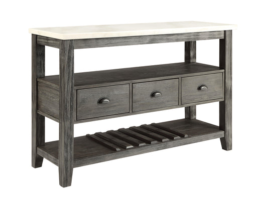 Merel White Marble & Gray Oak Server - Marjories Furniture (Las Vegas, NV)
