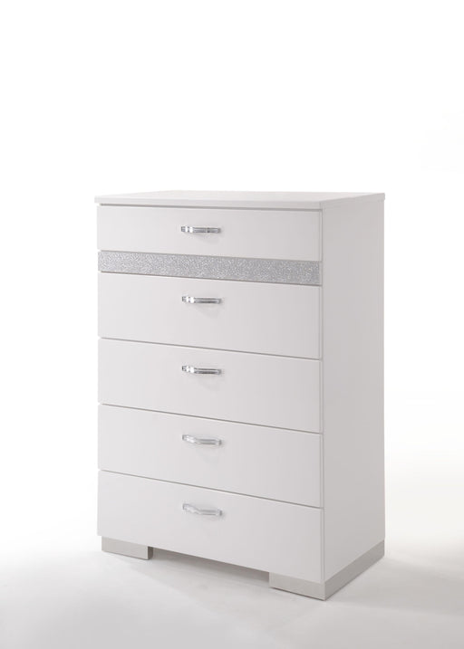 Naima II White High Gloss Chest - Marjories Furniture (Las Vegas, NV)
