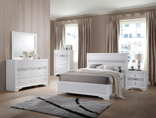 Naima White Twin Bed - Marjories Furniture (Las Vegas, NV)