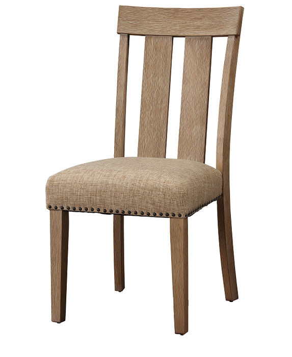 Nathaniel Fabric & Maple Side Chair , Slatted Back - Marjories Furniture (Las Vegas, NV)