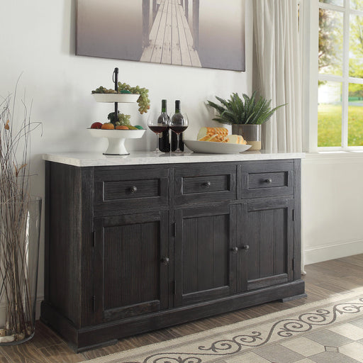 Nolan White Marble & Salvage Dark Oak Server - Marjories Furniture (Las Vegas, NV)