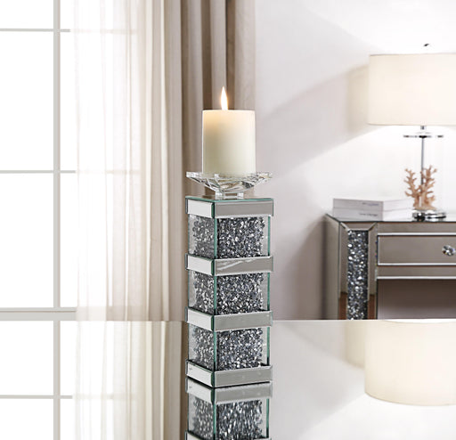 Noralie Mirrored & Faux Diamonds Accent Candleholder - Marjories Furniture (Las Vegas, NV)