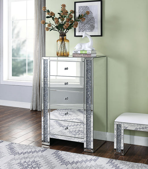 Noralie Mirrored & Faux Diamonds Chest - Marjories Furniture (Las Vegas, NV)
