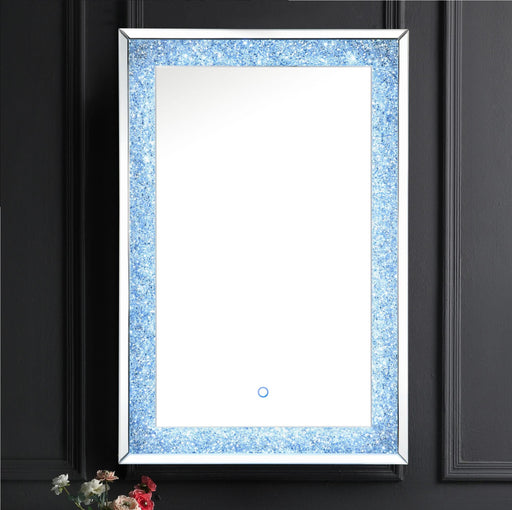 Noralie Mirrored & Faux Diamonds Wall Decor (LED) - Marjories Furniture (Las Vegas, NV)