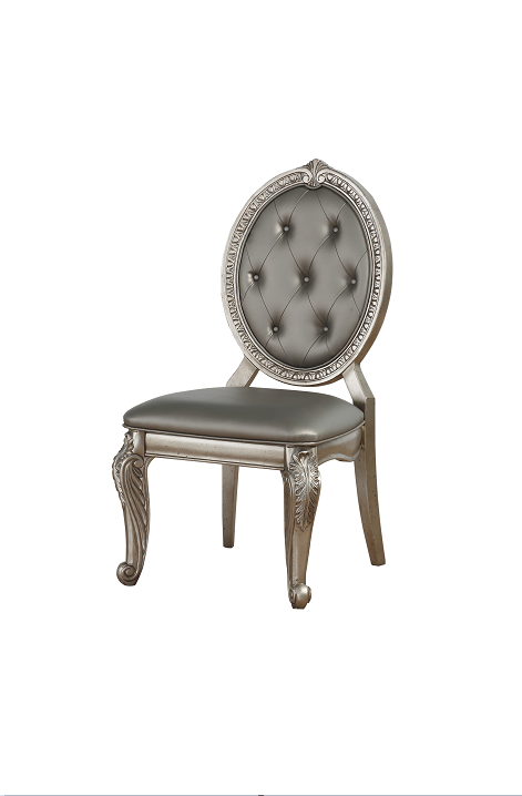 Northville PU & Antique Silver Side Chair - Marjories Furniture (Las Vegas, NV)
