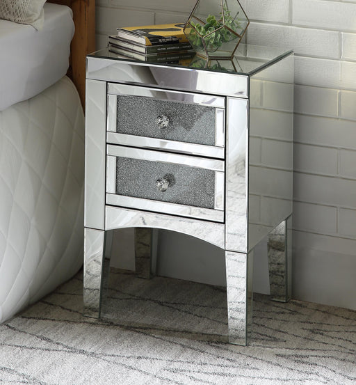 Nowles Mirrored & Faux Stones Accent Table - Marjories Furniture (Las Vegas, NV)