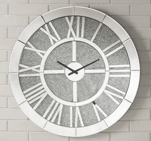 Nowles Mirrored Wall Clock - Marjories Furniture (Las Vegas, NV)