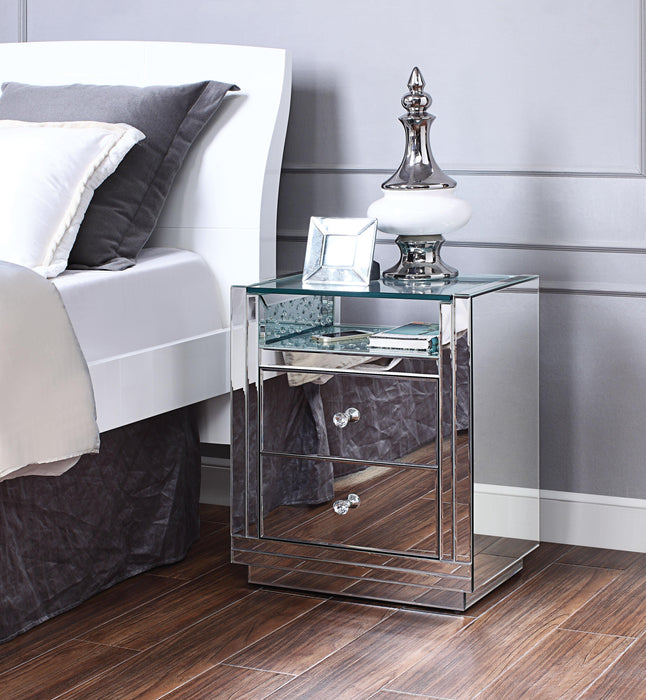 Nysa Mirrored & Faux Crystals Accent Table - Marjories Furniture (Las Vegas, NV)