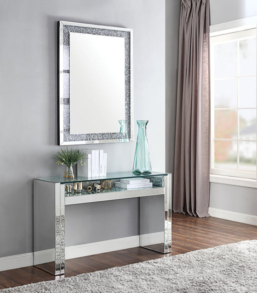Nysa Mirrored & Faux Crystals Sofa Table - Marjories Furniture (Las Vegas, NV)