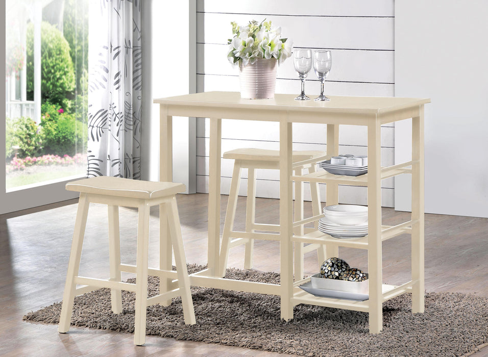 Nyssa Buttermilk Counter Height Set (3Pc Pk) - Marjories Furniture (Las Vegas, NV)