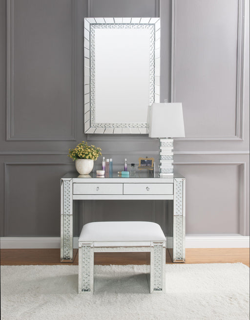 Nysa Mirrored & Faux Crystals Vanity Desk - Marjories Furniture (Las Vegas, NV)