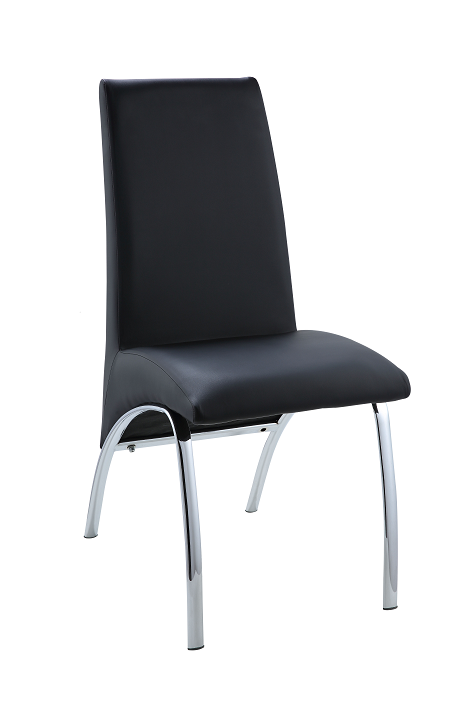 Pervis Black PU & Chrome Side Chair - Marjories Furniture (Las Vegas, NV)