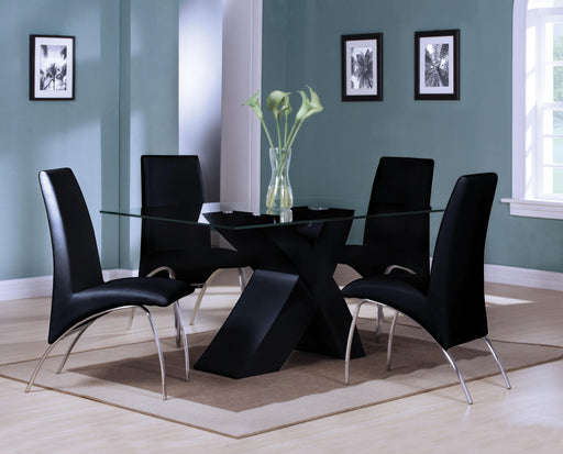 Pervis Black & Clear Glass Dining Table - Marjories Furniture (Las Vegas, NV)