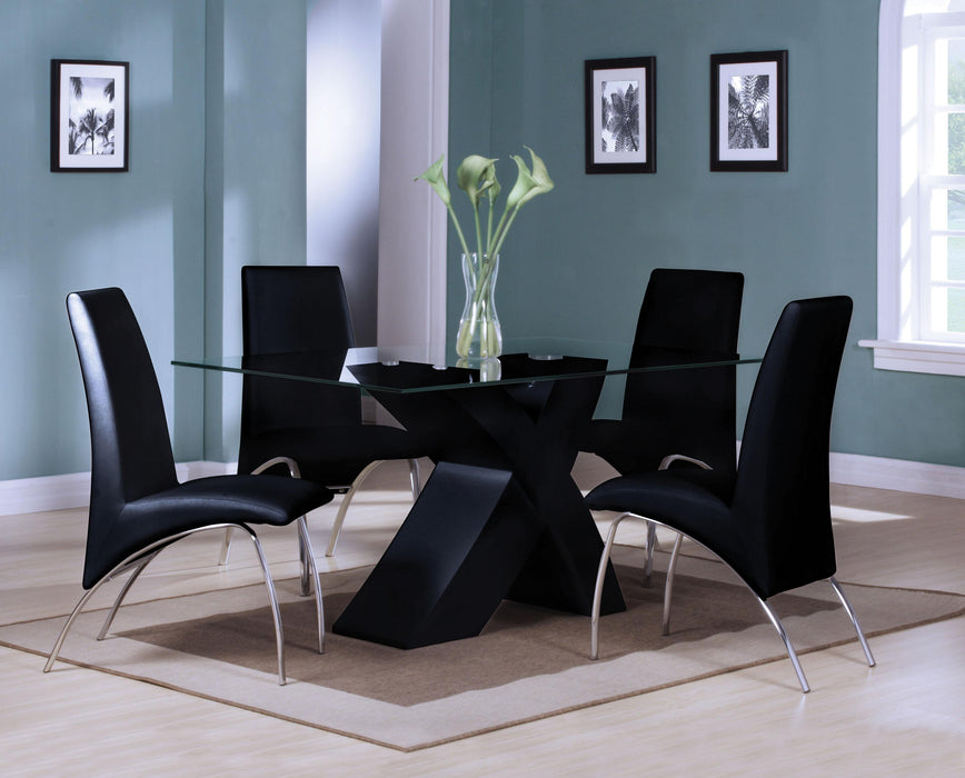Pervis Black & Clear Glass Dining Table - Marjories Furniture (Las Vegas, NV)
