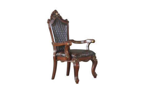Picardy Cherry Oak & PU Arm Chair - Marjories Furniture (Las Vegas, NV)