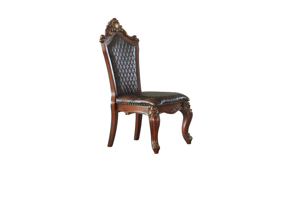 Picardy Cherry Oak & PU Side Chair - Marjories Furniture (Las Vegas, NV)