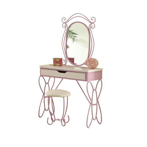 Priya II White & Light Purple Vanity Set - Marjories Furniture (Las Vegas, NV)
