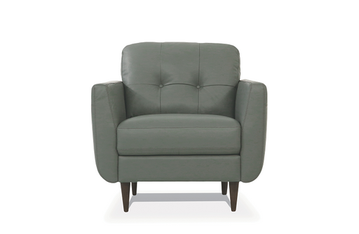 Radwan Pesto Green Leather Chair - Marjories Furniture (Las Vegas, NV)
