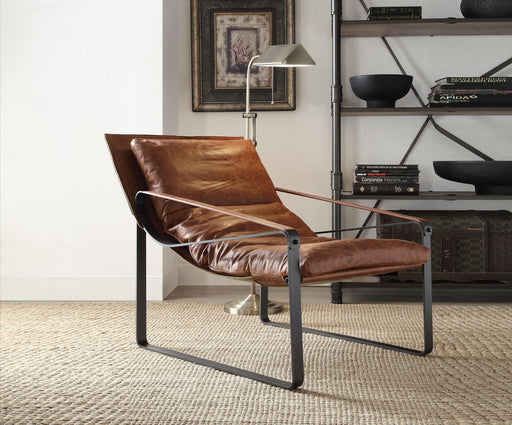 Quoba Cocoa Top Grain Leather Accent Chair - Marjories Furniture (Las Vegas, NV)