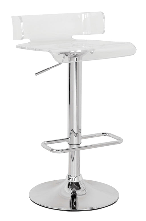 Rania Clear & Chrome Adjustable Stool (1Pc) - Marjories Furniture (Las Vegas, NV)