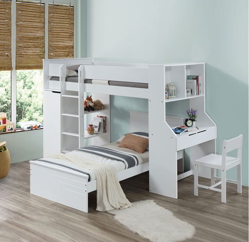 Ragna White Twin Bed - Marjories Furniture (Las Vegas, NV)