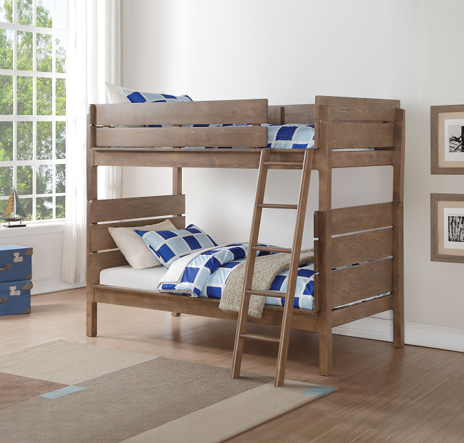 Ranta Antique Oak Bunk Bed (Twin/Twin) - Marjories Furniture (Las Vegas, NV)