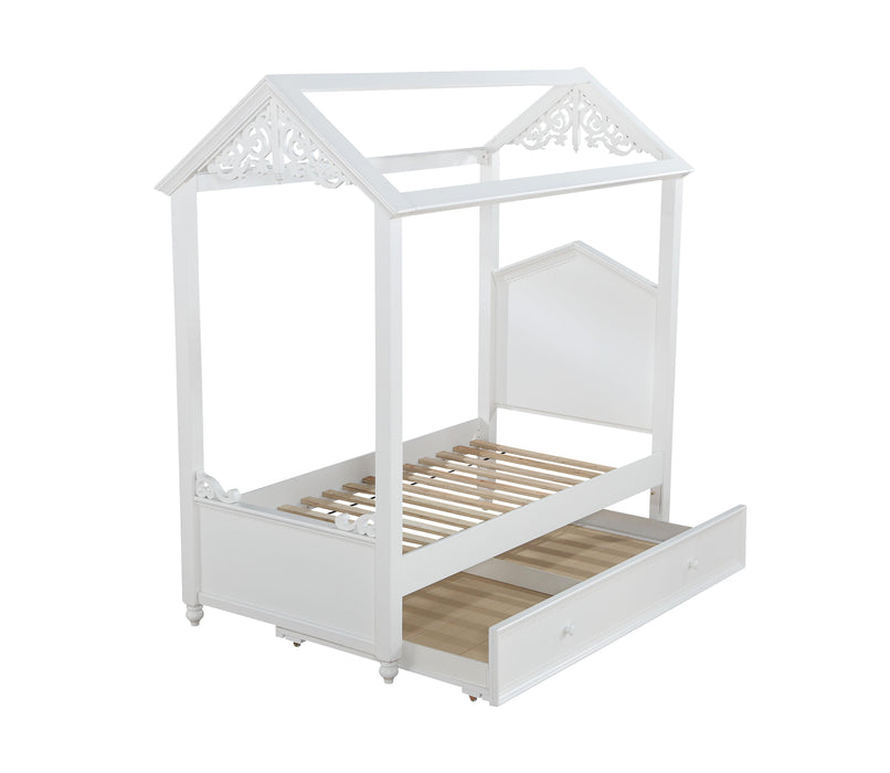Rapunzel White Twin Bed - Marjories Furniture (Las Vegas, NV)