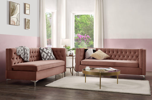 Rhett Dusty Pink Velvet Sectional Sofa - Marjories Furniture (Las Vegas, NV)
