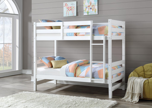 Ronnie White Bunk Bed (Twin/Twin) - Marjories Furniture (Las Vegas, NV)