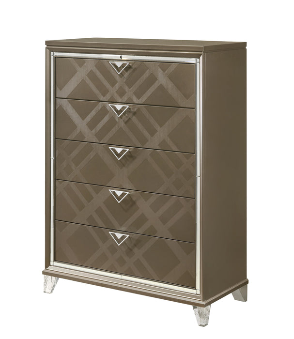 Skylar Dark Champagne Chest - Marjories Furniture (Las Vegas, NV)