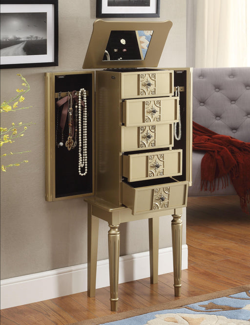 Tammy Gold Jewelry Armoire - Marjories Furniture (Las Vegas, NV)