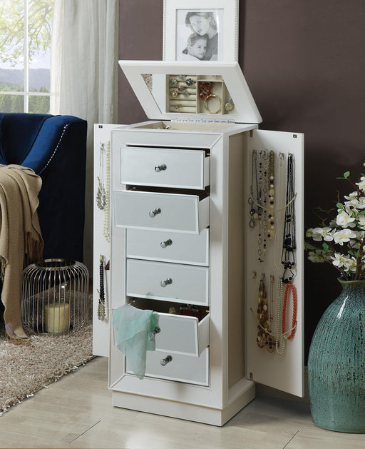 Talor White Jewelry Armoire - Marjories Furniture (Las Vegas, NV)