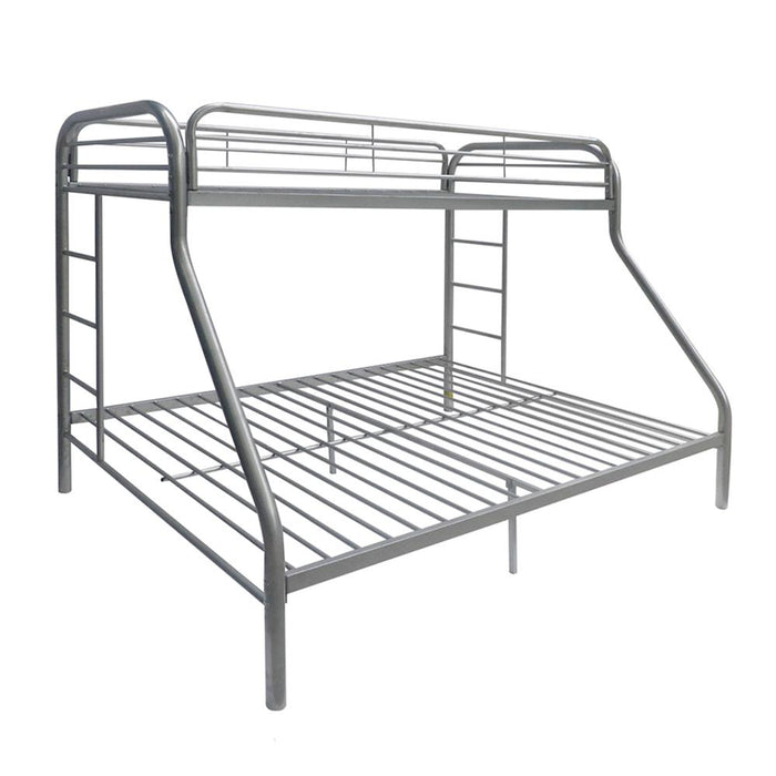 Tritan Silver Bunk Bed (Twin/Full) - Marjories Furniture (Las Vegas, NV)