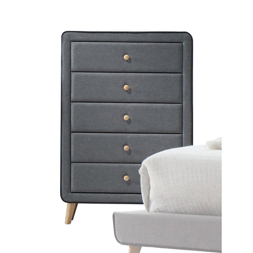 Valda Light Gray Fabric Chest - Marjories Furniture (Las Vegas, NV)