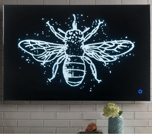 Vedris Smoky Glass & Faux Crystal Wall Art (LED) - Marjories Furniture (Las Vegas, NV)