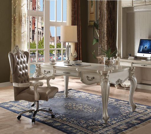 Versailles Bone White Computer Desk & Hutch - Marjories Furniture (Las Vegas, NV)