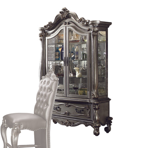 Versailles Antique Platinum Curio Cabinet - Marjories Furniture (Las Vegas, NV)