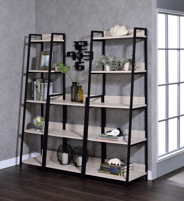 Wendral Natural & Black Bookshelf (5-Tier, 23"L) - Marjories Furniture (Las Vegas, NV)