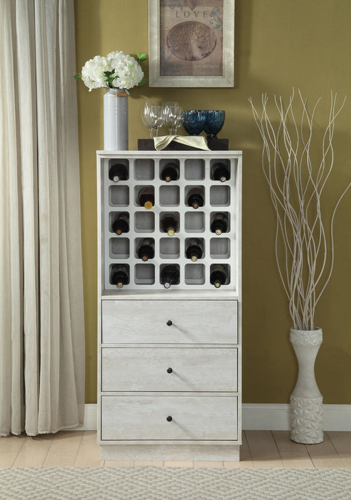 Wiesta Antique White Wine Cabinet - Marjories Furniture (Las Vegas, NV)