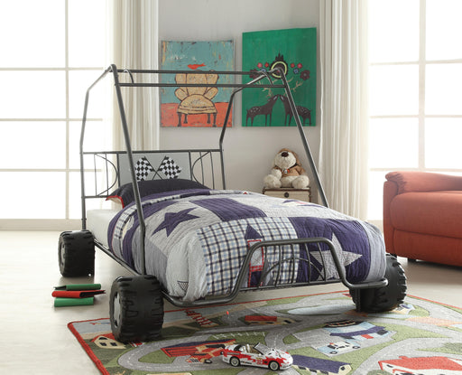 Xander Gunmetal Go Kart Twin Bed - Marjories Furniture (Las Vegas, NV)