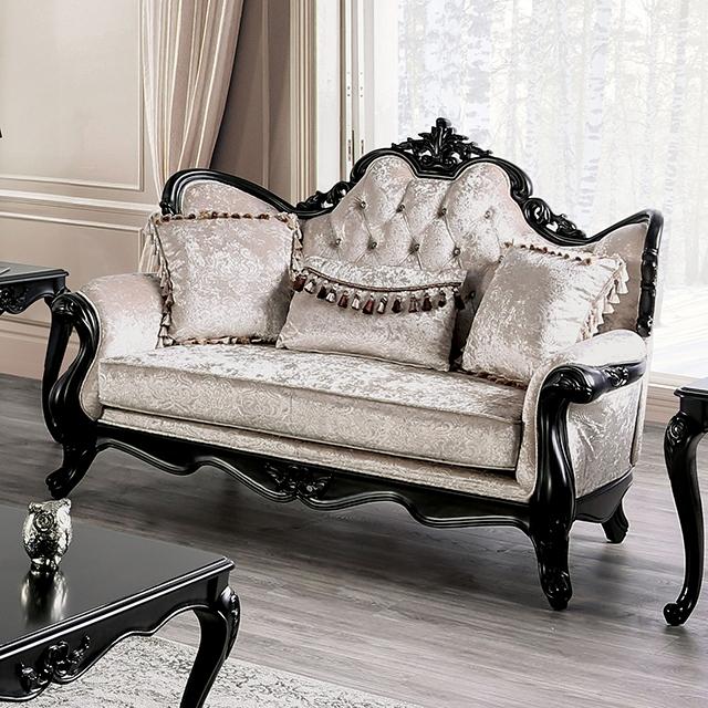 Acapulco White & Espresso Loveseat - Marjories Furniture (Las Vegas, NV)
