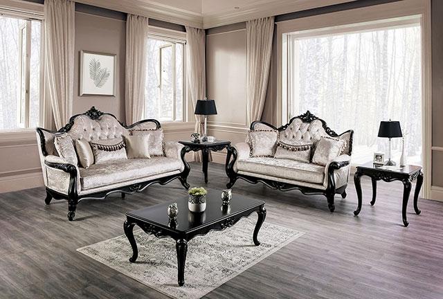 Acapulco White & Espresso Sofa - Marjories Furniture (Las Vegas, NV)
