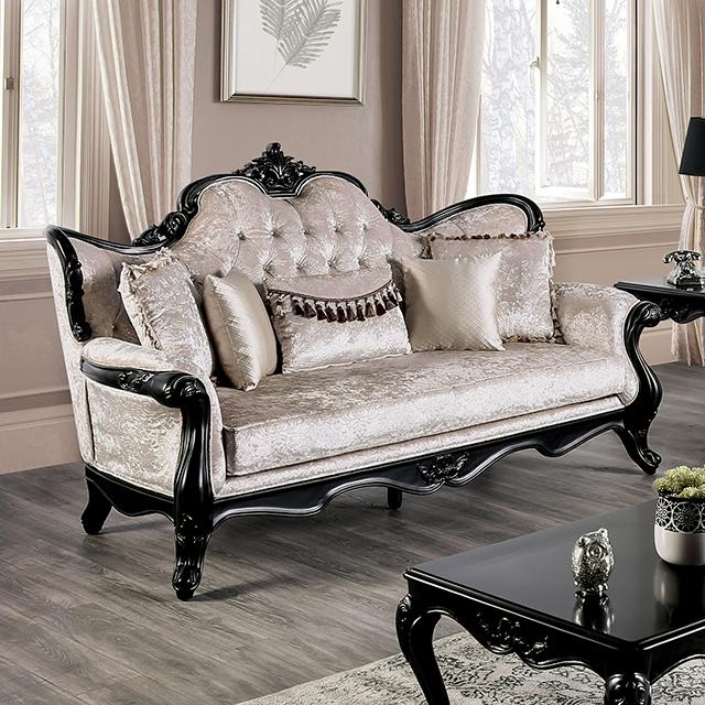 Acapulco White & Espresso Sofa - Marjories Furniture (Las Vegas, NV)
