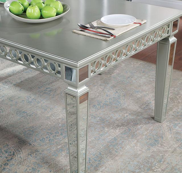 ADALIA Dining Table, Silver - Marjories Furniture (Las Vegas, NV)