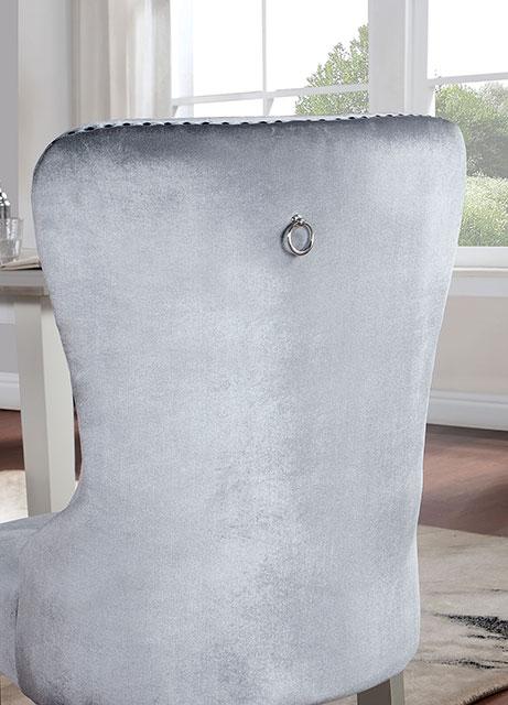 ADALIA Wingback Chair (2/CTN), Silver/Dark Gray - Marjories Furniture (Las Vegas, NV)