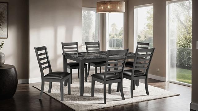 Adia 7 Pc Dinning Table Set Grey & Brown - Marjories Furniture (Las Vegas, NV)