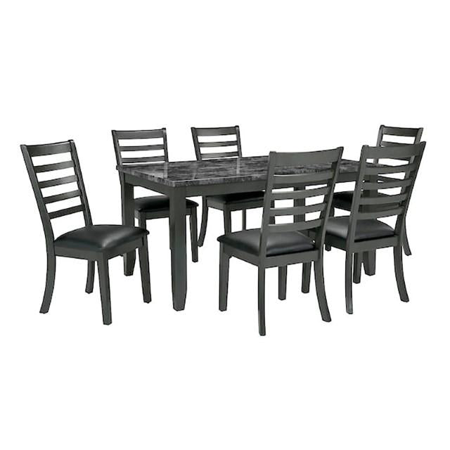 Adia 7 Pc Dinning Table Set Grey & Brown - Marjories Furniture (Las Vegas, NV)