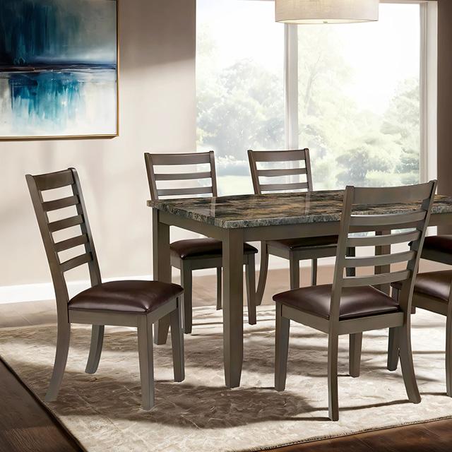 Adia 7 Pc Dinning Table Set Grey & Brown - Marjories Furniture (Las Vegas, NV)