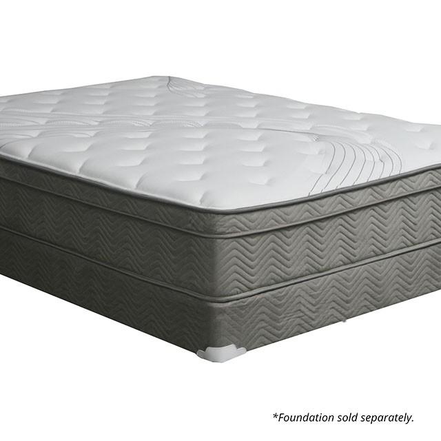 AFTON White/Gray 12" Euro Box Pocket Coil, Cal.King, E king, Full, & Queen - Marjories Furniture (Las Vegas, NV)
